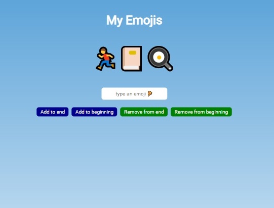 Screenshot of emoji web app